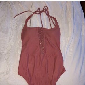 Aerie Macrame Scoop One Piece Swimsuit Long